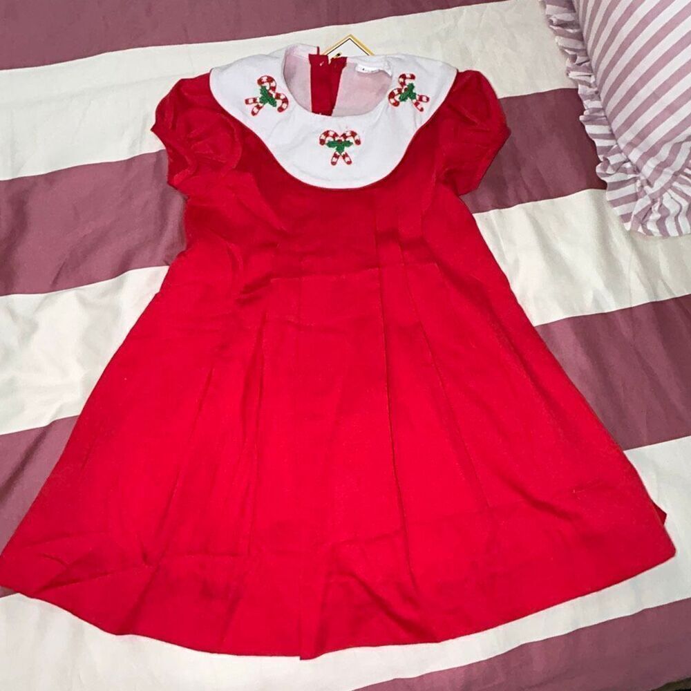 Babeeni candy cane embroidered dress sz 3t